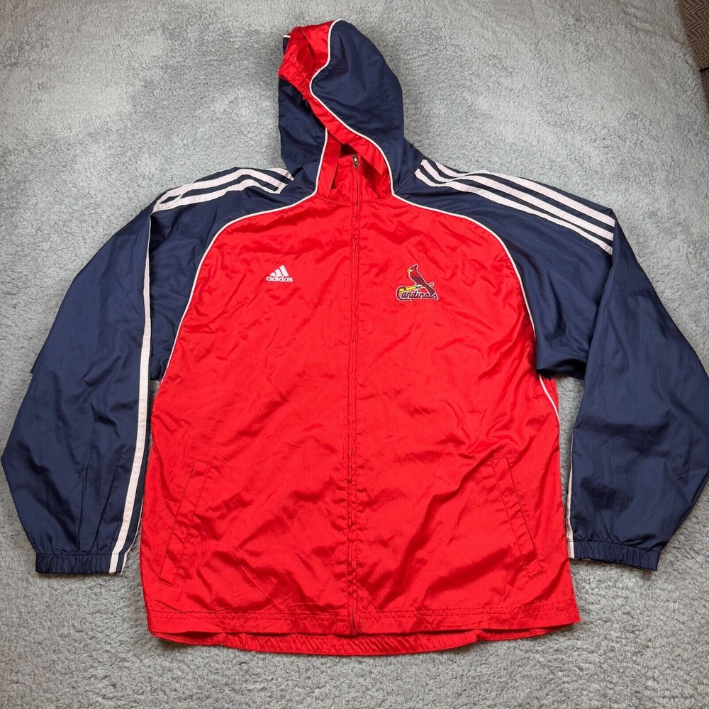 St Louis Cardinals MLB Adidas Youth Jacket Baseball Windbreaker Y2K 90s XL 18-20